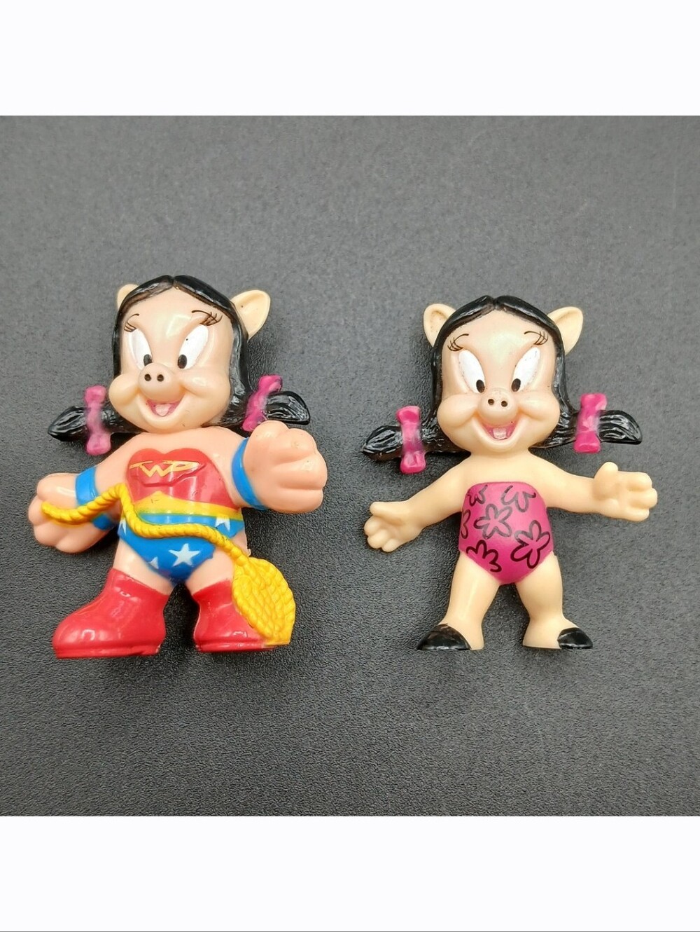 McDonald's Toy Looney Tunes Petunia Pig Wonder Woman Pink Outfit 2.5" PVC Figure